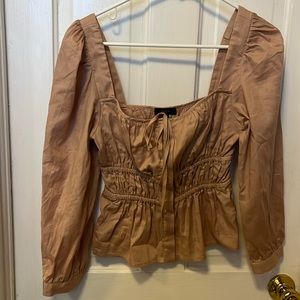J.Crew Tan Square-Neck Top